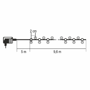 Ghirlande luminoase cu lumini intermitente, 9,6 m, alb cald, alb rece, IP44 - Img 3