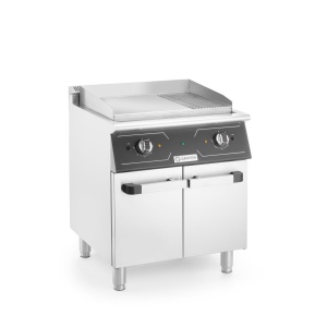 Grill electric mixt cu spatiu de depozitare, 1/3 striat, 2/3 neted, 9kw, 400V, 700x700x(H)850+90 mm - Img 2