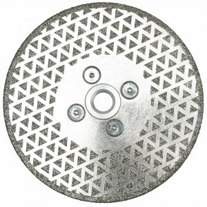 Gyémánt vágótárcsa, 2 az 1-ben, kődarabolás és csiszolás, 125 mm, flex rögzítés, M14, Dedra