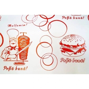 Hartie ambalat alimentara, personalizata shaorma, burger, 25 x 37cm, 5kg - Img 2