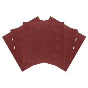 Hartie de slefuit Velcro, patrata, 113 x 113 mm, P120, 5 buc, cu 8 gauri, pentru 04-623