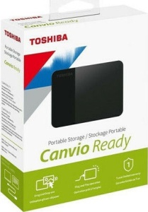 Hordozható külső merevlemez, 4 TB, 2,5", Toshiba Canvio Ready