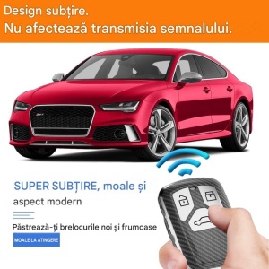 Husa premium pentru cheie Audi A4 B9 A5 A6L A6 S4 S5 S7 8W Q7 4M Q5 TT TTS RS, imitatie carbon, cutie pentru cadou inclus - Img 8