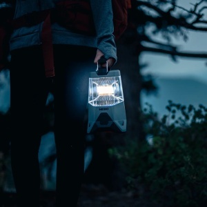 LED kemping zseblámpa, hordozható, újratölthető akkumulátorral vagy elemekkel, 1000lm, fehér fény 360/120 fokban vagy piros, IPX4, fekete, power bank funkció, Nebo Galileo 1000 NEB-LTN-0004-G - Img 6