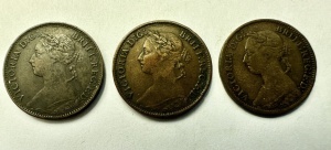 Lot x 3 Monede Regatul Unit - Victoria - Farthing 1883/1884/1885