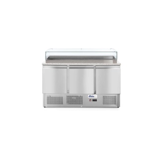 Masa pizza profesionala, cu 3 usi 380 L inox, ARKTIC by Hendi interval temperatura -2/+8 gr C 310 W 1365x700x(H)1120 mm