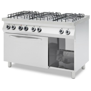 Masina de gatiti cu 6 arzatoare gaz si cuptor electric GN 1/1, HENDI Smart, 230V/3000W, 25500kW,1200x700x(H)900mm