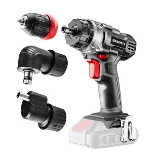 Masina de gaurit/insurubat , Energy+ 18V, Li-Ion, suport detasabil de 10 mm, plus adaptor unghiular si adaptor de colt, fara acumulator