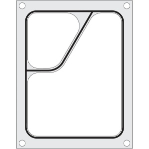 Matrita sigilare pentru un recipient cu doua compartimente 227x178 mm