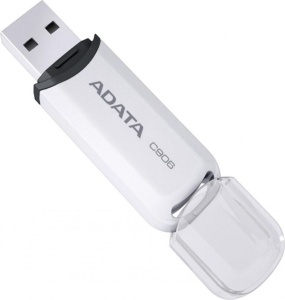 MEMORIE USB 2.0 ADATA 32 GB, cu capac, carcasa plastic, alb, "AC906-32G-RWH"