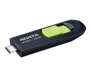 MEMORIE USB Type-C 3.2 ADATA 64 GB, retractabila, carcasa plastic, negru / verde "ACHO-UC300-64G-RBK/GN" - Img 2