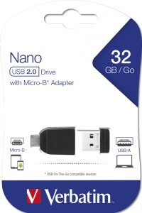 MEMORIE USB VERBATIM NANO StoreNStay 32GB USB 2.0 + ADAPTOR OTG "49822" - Img 3