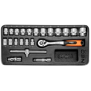 Modul tubulare 3/8 ", set 22 buc, 6-24 mm