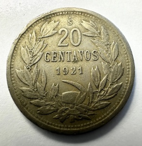 Moneda Chile - 20 Centavos 1921 - Img 4