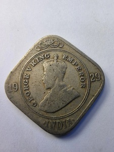 Moneda Coloniala - 2 Annas 1929 - India Britanică - George V - Img 4