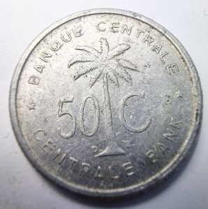 Moneda Coloniala - Belgian-Congo si Ruanda Urundi - BAUDOUIN I - 50 CENTIMES 1955 - Img 2