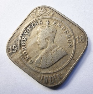 Moneda India Britanica - George V - 2 Annas 1918 - Img 2