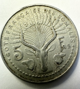 Moneda Somalia Franceza ( Djibouti ) - 5 Francs 1948