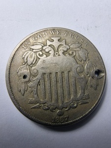 Moneda USA - 5 Cents – Shield 1867 ( gaurita )
