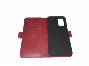 OPPO A92 kompatibilis flip-cover, barna/fekete, VKTools