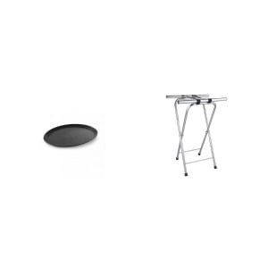 Pachet Tava servire ovala XL 735x600mm + Suport pliabil