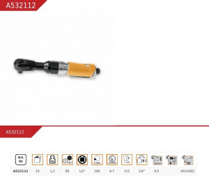 PANSAM pneumatikus racsnis kulcs 1/2 " , 68 Nm , 160 rpm - Img 2