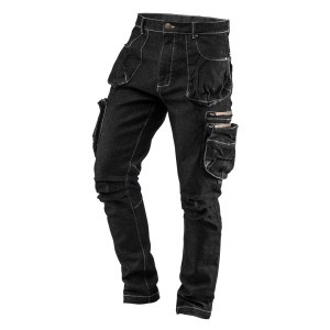 Pantaloni de lucru DENIM cu 5 buzunare, negri, marimea XL