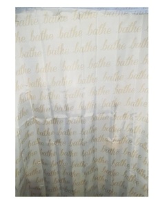 Perdea dus premium, alb-auriu, model Bath, 180 x 180cm, material textil sintetic tesut, anti-rupere, 12 inele metal, George Home - Img 4
