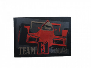 Petic textil, patch brodat , atasabil la cald, 70 x 50mm, Team F1 Speedway, Wenco - Img 1