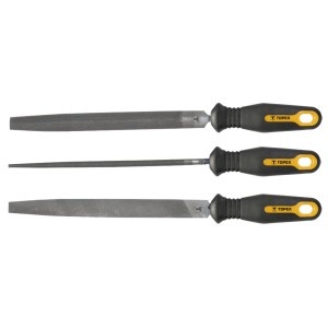Pile metal , 200/2 mm, 3 buc-set (plat, semirotund, rotund)