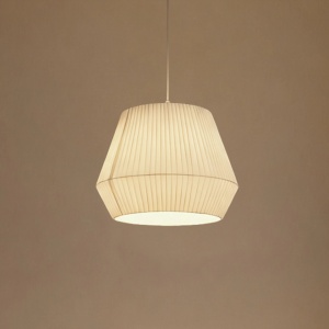 Plafoniera premium, model Vitore, ALB, fasung E27, sistem de prindere, 50 x 41 cm, metal si textil, LINDBY - Img 2