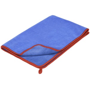 Prosop mare microfibra soft, pufos, 60 x 90cm, albastru, ideal uscare auto, 450 g/m², Dedra - Img 1