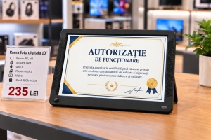 Rama foto digitala de buget, versiune HD, display 10", stocare CARD SD, player muzica/video, ideal magazin pentru afisare mesaje, autorizatii, card 32Gb inclus, TENSWALL - Img 2