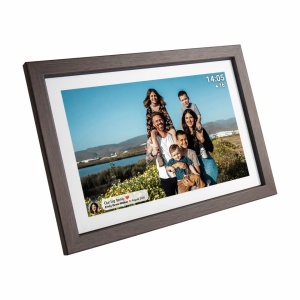Ramă Foto Digitală Wi-Fi Denver PFF-1040DW, Ecran Tactil 10.1" HD IPS, Design din Lemn de Stejar, Software Frameo, 16 GB Stocare, USB-C, Dark Wood - Img 8