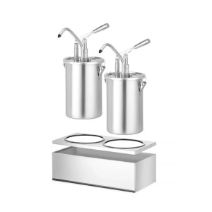 Recipient dublu pentru sos cu distribuitor, otel inoxidabil, Hendi, 400x200x(H)440 mm, capacitate 9 l - Img 2