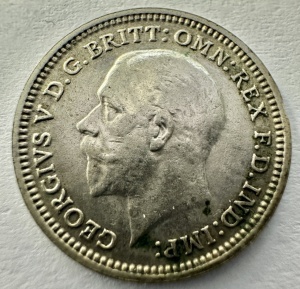 REGATUL UNIT - GEORGE V -3 PENCE 1936 -ARGINT