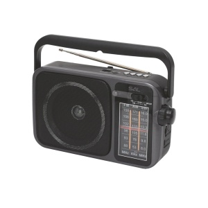 SAL RPR10 radio portabil cu player multimedia, difuzor Bluetooth fără fir, radio cu 3 benzi, redare MP3 de pe dispozitiv USB/microSD, reîncărcabil