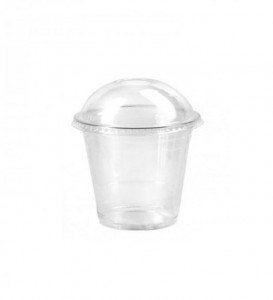 Set 100 pahare cu capac bombat capacitate maxima 280ml, 95mm, LUX - Img 2