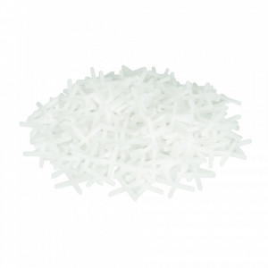 Set 1000 pene distantiere gresie/faianta tip cruce, 2mm, Silverline - Img 1
