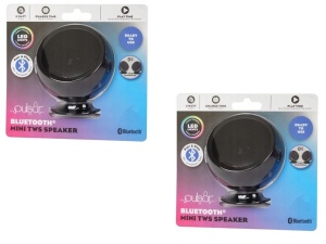 SET 2 x hordozható mini bluetooth hangszóró, 2 x 5W, sztereó hangcsatlakozás, RGB led, Pulsar