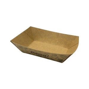 Set 250 barcute din carton pentru servit alimente fast food, 600cc, 165x115x40mm, model URBAN KRAFT - Img 3