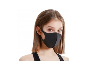 Set 3 masti faciale, textil neopren, protectie praf, poluare, protectie UV, NEGRU, Classic