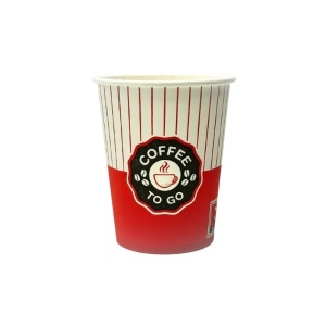 Set 50 pahare din carton pentru cafea, ceai, bauturi calde, 230ml, 8 oz, diametru gura 80mm, Cofee to go