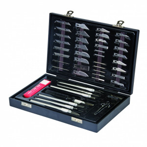 Set 51 piese cutter / bisturie , Silverline Hobby Knife Set 51pce - Img 1
