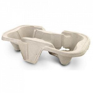 Set 60 suporti pahare cafea, tip cofrag, carton reciclat, suport pentru 2 pahare - Img 1