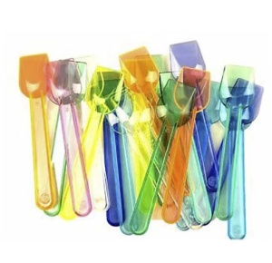 Set 800 lingurite din plastic pentru inghetata, deserturi, multicolore, 75 mm, 1Kg - Img 3