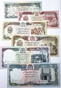 Set Bancnote - Afganistan - 50/100/500/1000/5000/10000 Afgani ( 1979-1990 )