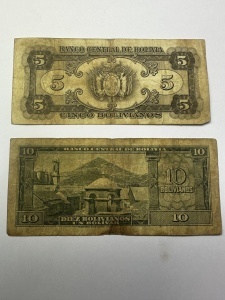 Set Bancnote - Bolivia - 5/10 Bolivianos 1945 - Img 2
