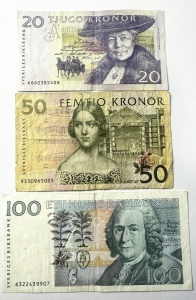 Set Bancnote - Suedia -20/50/100 Kronor