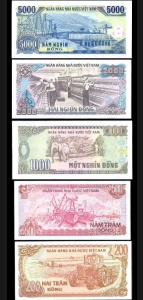 Set Bancnote Vietnam - 200/500/1000/2000/5000 Dong 1987-1991 - Img 2